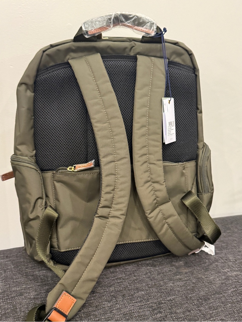 Bric's X-COLLECTION NOMAD BACKPACK Olive Green bag Tan Leather Accents ❤️🔥 - Picture 10 of 11